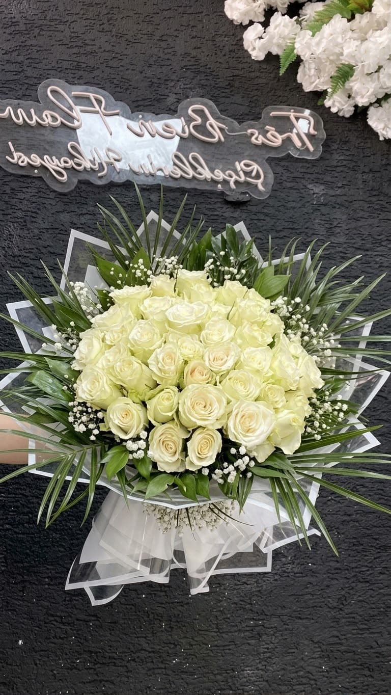 41'li Beyaz Gül Buketi